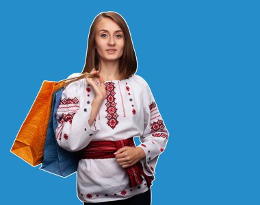 Ukrayna Milli takım elbiseli genç kız