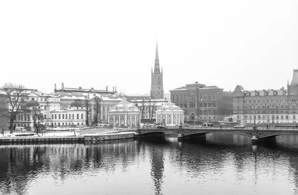 Vinter vy av Stockholm — Stockfoto