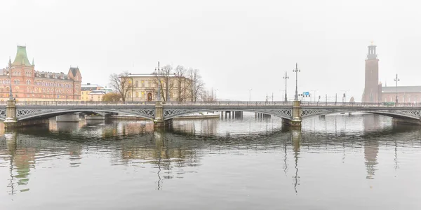 Zimowy widok miasta Sztokholm — Zdjęcie stockowe