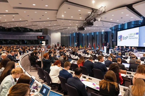 Meeting of EU leaders at the EU headquarters — Stock Photo, Image