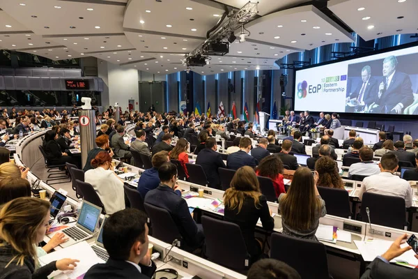 Vergadering van EU-leiders op het hoofdkwartier van de EU — Stockfoto