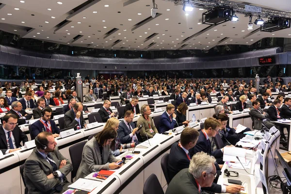 Reunión de los líderes de la UE en la sede de la UE — Foto de Stock