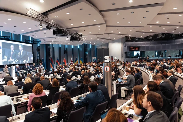 Meeting of EU leaders at the EU headquarters — Stock Photo, Image