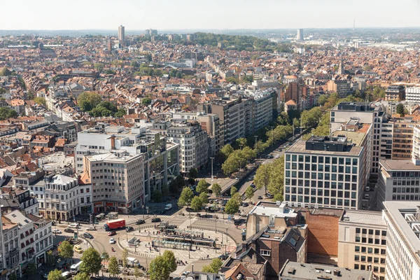 Střechy a ulice Bruselu — Stock fotografie