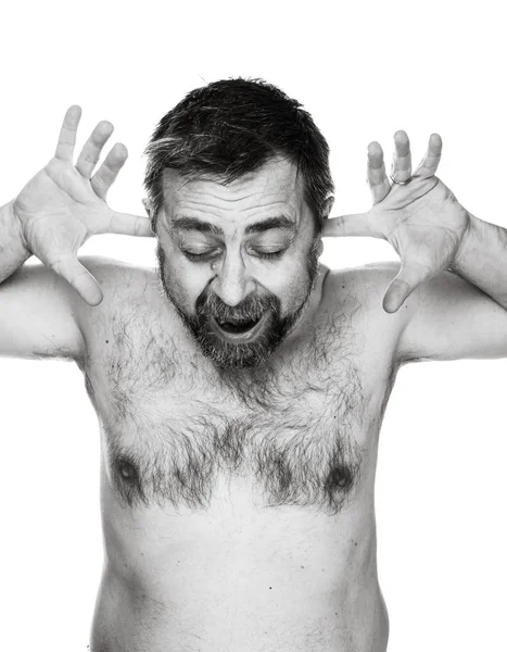Porträt eines Mannes mit nacktem Oberkörper — Stockfoto