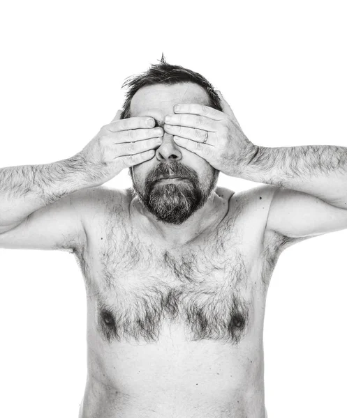 Retrato de un hombre con un torso desnudo — Foto de Stock