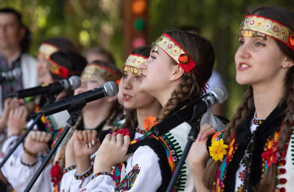 Багатокультурний Карпатський фестиваль Полонського літа — стокове фото