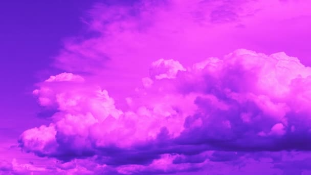 Timelapse de nubes en colores neón — Vídeos de Stock