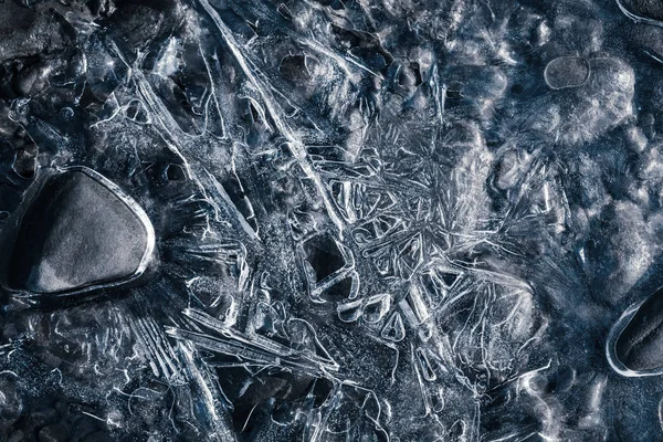 Tło przyrodnicze ze wzorami lodu — Zdjęcie stockowe