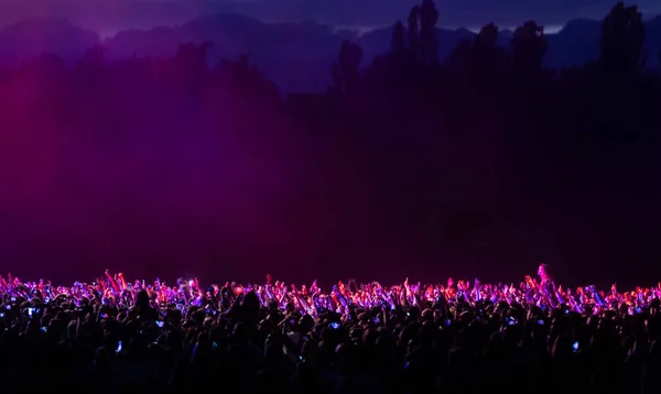 Espectadores en un concierto por la noche —  Fotos de Stock