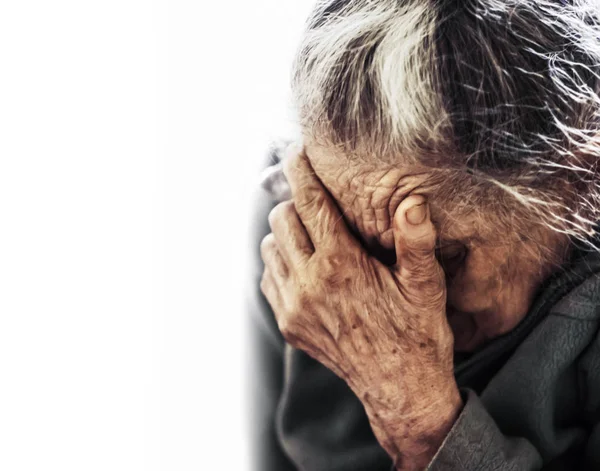 Very old woman closeup portrait. — Stock Photo, Image