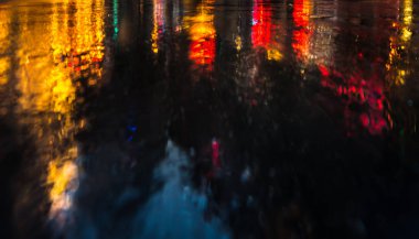 Aydınlatma ve Nyc neon gece ışıkları