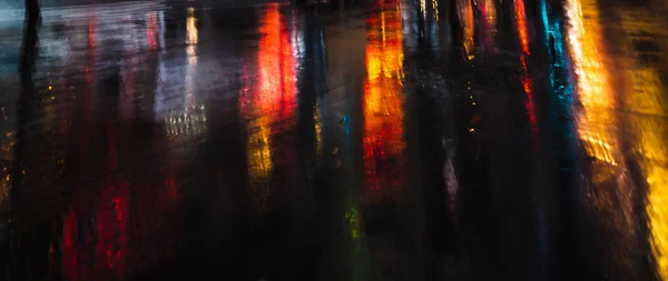 Iluminação e luzes noturnas de néon de NYC — Fotografia de Stock