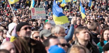 Ukrayna 'nın Kyiv kentindeki Bağımsızlık Meydanı' nda protestolar