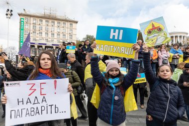 Ukrayna 'nın Kyiv kentindeki Bağımsızlık Meydanı' nda protestolar