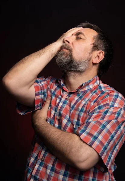 Portrait of sick middle aged man. — Stock Photo, Image