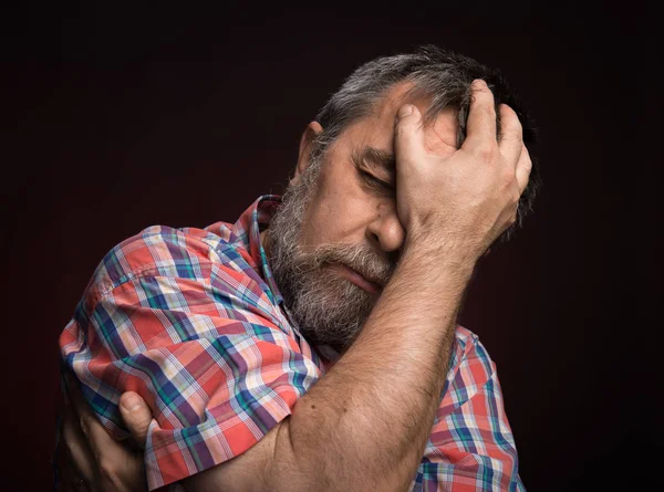 Portrait of sick middle aged man. — Stock Photo, Image