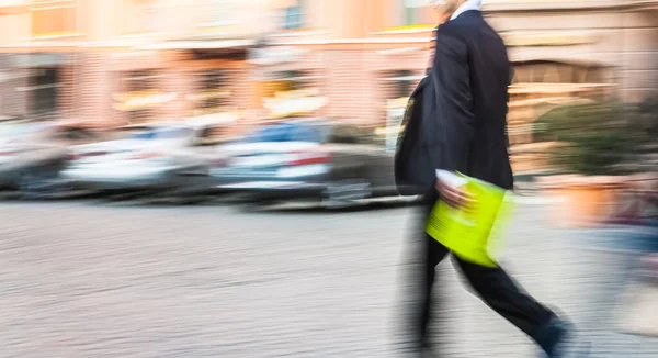 Soft Focus Flou Image Abstraite Des Gens Affaires Dans Rue — Photo