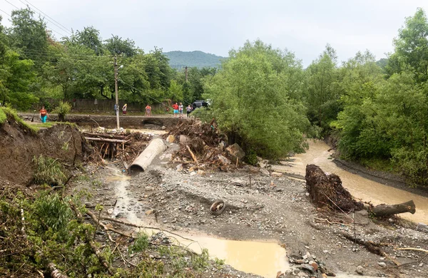 Karpaten Oekraïne Juni 2020 Catastrofale Overstroming Westelijke Regio Van Oekraïne — Stockfoto