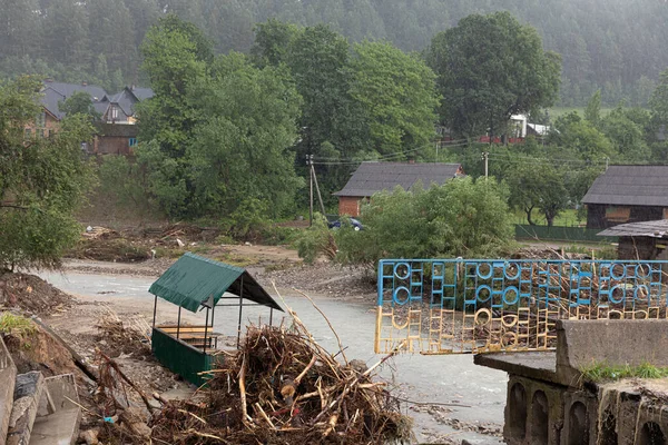 Karpaten Oekraïne Juni 2020 Catastrofale Overstroming Westelijke Regio Van Oekraïne — Stockfoto