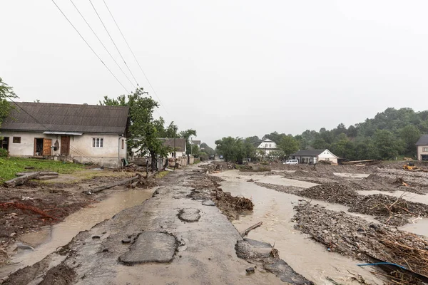 Karpaten Oekraïne Juni 2020 Catastrofale Overstroming Westelijke Regio Van Oekraïne — Stockfoto