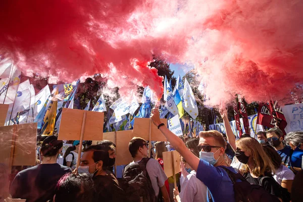 Quiiv Ucrânia Julho 2020 Protestos Massa Perto Verkhovna Rada Ucrânia — Fotografia de Stock