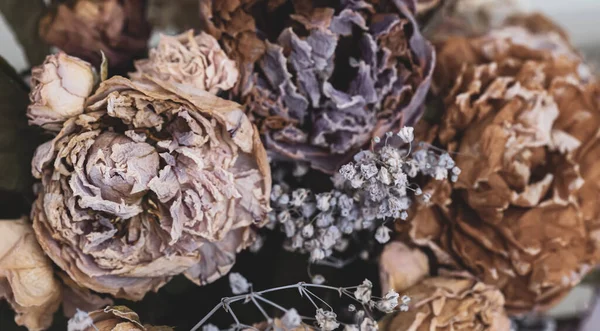 Dry Bouquet Close Image Dried Flowers Bouquet Life Death Concept — Stock Photo, Image