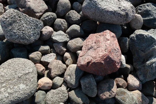 View Ancient Cobble Stone Pier Ainazi Latvia Rocky Ainazi Pier — Stock Photo, Image