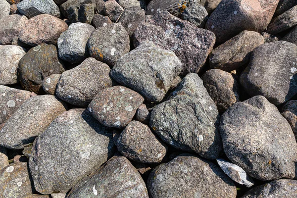 Pohled Prastaré Dlážděné Molo Ainazi Lotyšsko Skalnaté Mola Ainazi Baltském — Stock fotografie