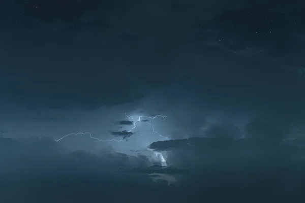 Contexte Naturel Ciel Nocturne Avec Orage Foudre — Photo