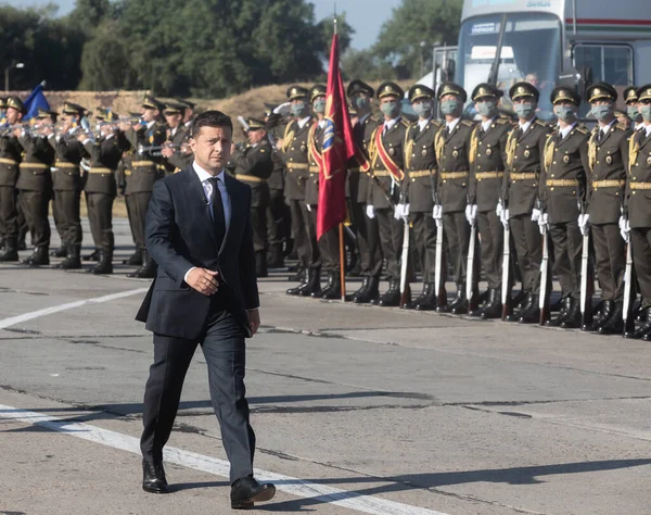 Vasylkiv Ucrânia Agosto 2020 Presidente Ucrânia Volodymyr Zelensky Participou Cerimônia — Fotografia de Stock