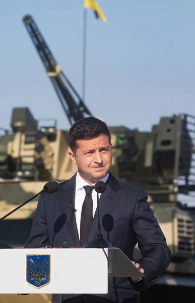 Vasylkiv Ucrania Agosto 2020 Presidente Ucrania Volodymyr Zelensky Participó Ceremonia —  Fotos de Stock