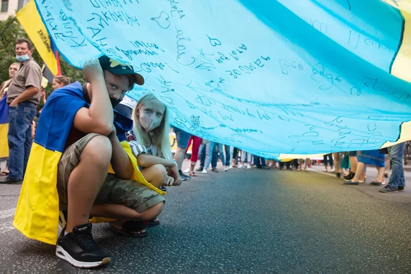 Kyiv Ukraine Aug 2020 March Defenders Ukraine Occasion 29Th Anniversary — Stock Photo, Image