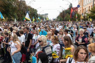 KYIV, UKRAINE - Ukrayna 'nın Kyiv' deki bağımsızlığının 29. yıldönümü münasebetiyle Ukrayna savunucularının 24 Ağustos 2020