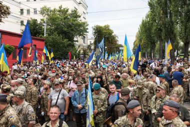 KYIV, UKRAINE - Ukrayna 'nın Kyiv' deki bağımsızlığının 29. yıldönümü münasebetiyle Ukrayna savunucularının 24 Ağustos 2020