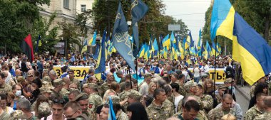 KYIV, UKRAINE - Ukrayna 'nın Kyiv' deki bağımsızlığının 29. yıldönümü münasebetiyle Ukrayna savunucularının 24 Ağustos 2020