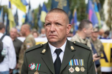 KYIV, UKRAINE - Ukrayna 'nın Kyiv' deki bağımsızlığının 29. yıldönümü münasebetiyle Ukrayna savunucularının 24 Ağustos 2020