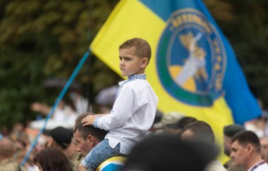 KYIV, UKRAINE - Ukrayna 'nın Kyiv' deki bağımsızlığının 29. yıldönümü münasebetiyle Ukrayna savunucularının 24 Ağustos 2020