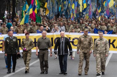 KYIV, UKRAINE - Ukrayna 'nın Kyiv' deki bağımsızlığının 29. yıldönümü münasebetiyle Ukrayna savunucularının 24 Ağustos 2020