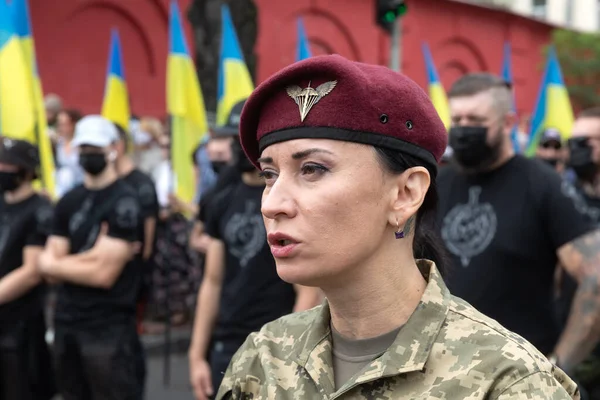 Kyiv Ukraine Août 2020 Marche Des Défenseurs Ukraine Occasion 29E — Photo