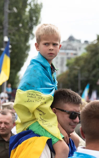 Kyiv Ukrajina Srpna 2020 Březen Obránců Ukrajiny Příležitosti Výročí Nezávislosti — Stock fotografie