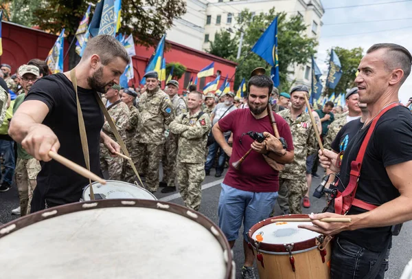 Kyiv Ukraine Aug 2020 Mars Försvarare Ukraina Med Anledning Årsdagen — Stockfoto