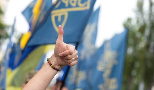 Киев Украина Августа 2020 Года Марш Защитников Украины Случаю Летия — стоковое фото