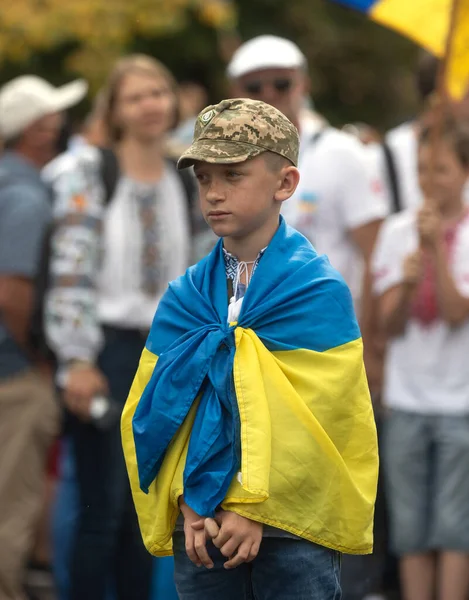 Kyiv Ukraine Aug 2020 Mars Försvarare Ukraina Med Anledning Årsdagen — Stockfoto