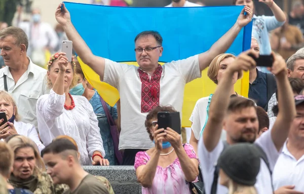 Kyiv Ukraine Aug 2020 Március Védők Ukrajna Alkalmából Évfordulója Függetlenség — Stock Fotó