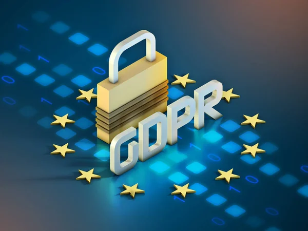 European GDPR and lock — Stock Photo, Image