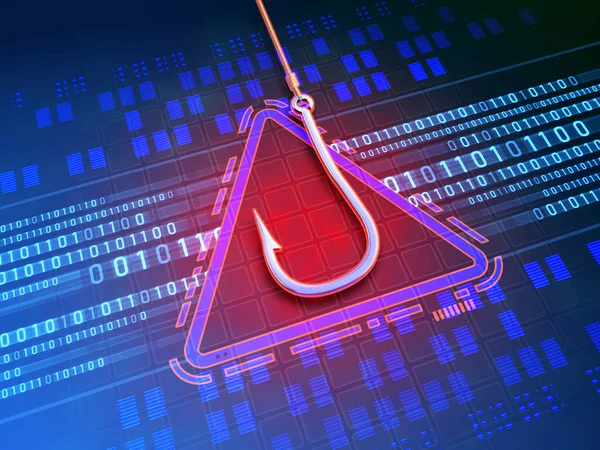 Cyberaanval Met Behulp Van Phishing Techniek Digitale Illustratie — Stockfoto