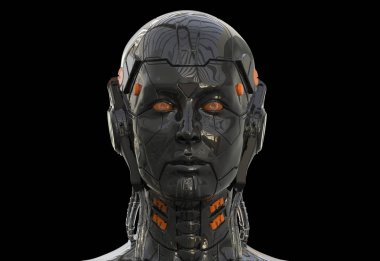 Robot kadın, bilimkurgu android kadın yapay zeka arka plan 3d render