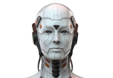 Robot kadın, bilimkurgu android kadın yapay zeka arka plan 3d render