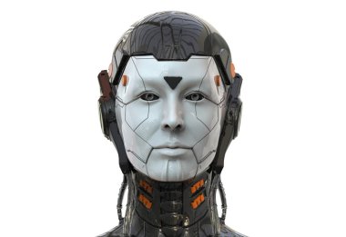 Robot kadın, bilimkurgu android kadın yapay zeka arka plan 3d render